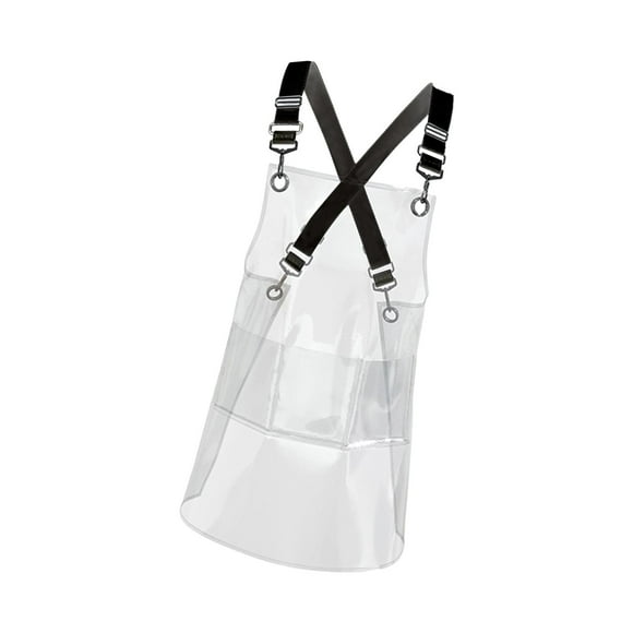 Delantal transparente perfecl a prueba de aceite correa ajustable negro Longitud 60 cm