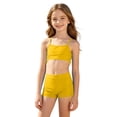 thumbnail image 2 of Tankini Sets for Girl Two Piece Solid Color Sleeveless Tops and Bottom Bathing Suit Outfit Swimsuit Summer Beach Adjustable Straps Swimwear Yellow 5-6 Y, 2 of 4