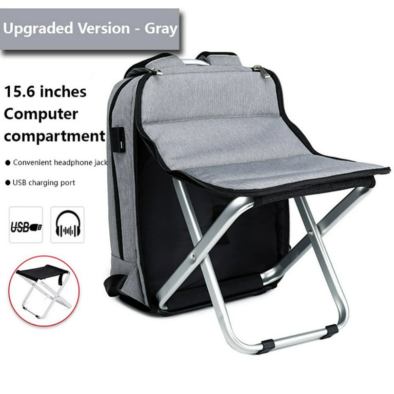 2 in 1 Folding Fishing Chair Bag Backpack Lightweight Backpack Stool Combo  Backpack for Camping Fishing Hiking Picnic BBQ 