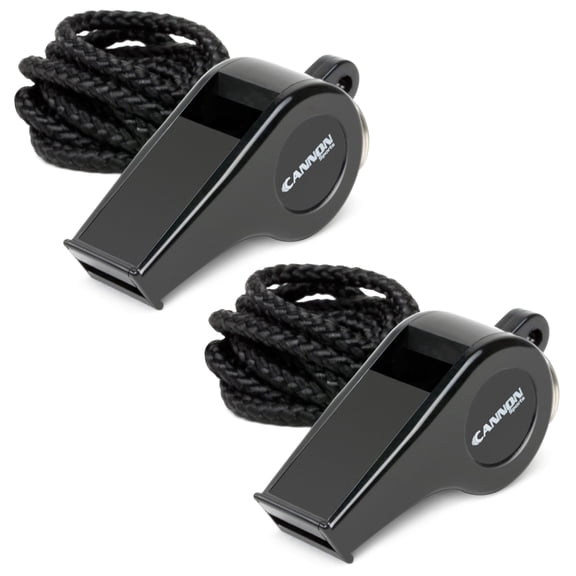 Cannon Sports Hi-Impact Plastic Whistle with Lanyard, Strong, Loud and Clear Sound (2)