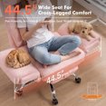thumbnail image 2 of Genpo Cross Legged Office Chair, Criss Cross Desk Chair with Wheels, Pink Teddy Fleece Big and Tall Reclining Office Chair 500lbs with Foot Rest, Reversible Armrests & Wide Seat, 2 of 6