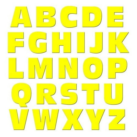 Yellow Refrigerator - Graphics and More Alphabet Letters Uppercase Novelty Gift Locker Refrigerator Vinyl Magnet Set, Yellow