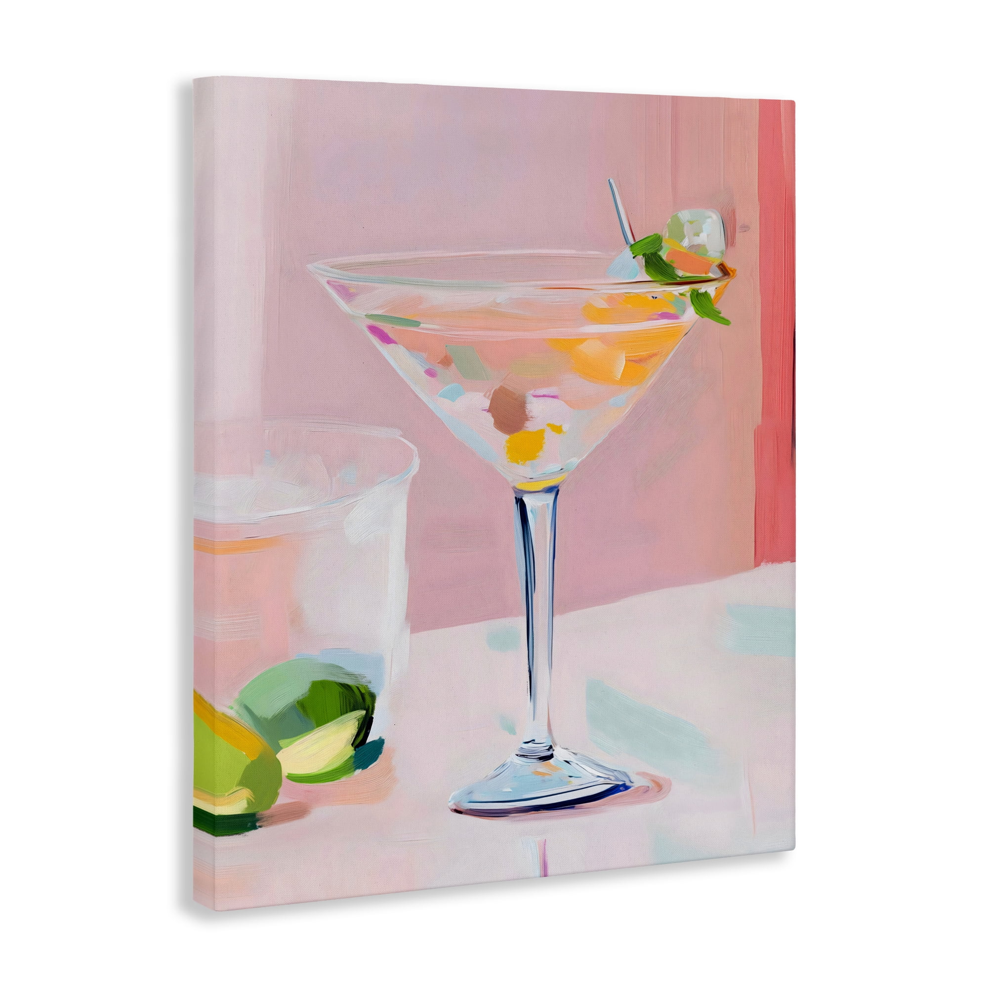 Stupell Industries Pink Martini Bar with Lime Canvas Wall Art, design by The Prints Vibe