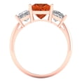 thumbnail image 4 of 2.5 ct Princess Cut Simulated Red Diamond Three-Stone Engagement Ring for Women in 18K Rose Gold, 4 of 5