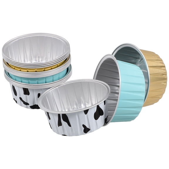 TEHAUX Aluminum Foil Cake Molds for Baking and Pudding 15Pcs