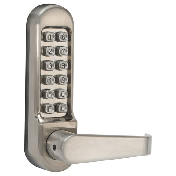 Kaba Simplex LD472-48-32D-41 Light Duty Pushbutton Lever Lock 2-3/4 Backset Passage Satin Stainless Steel