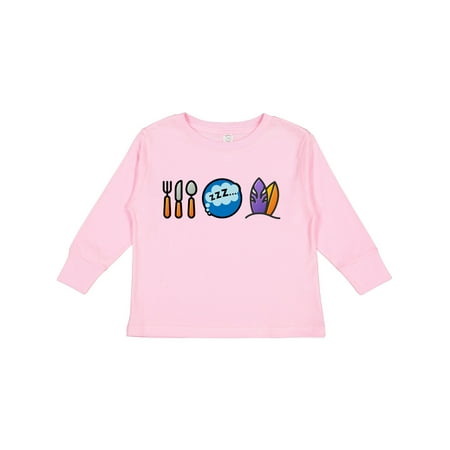 

Inktastic Surfing Eat Sleep Surf Gift Toddler Boy or Toddler Girl Long Sleeve T-Shirt