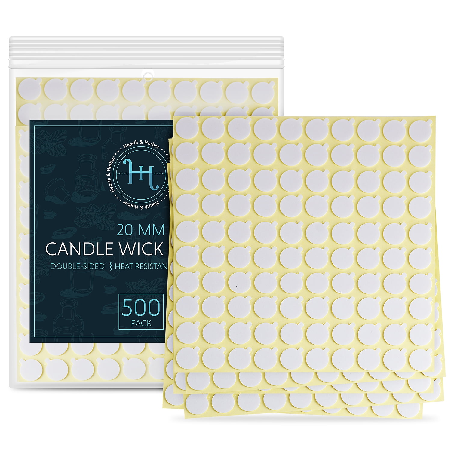 WICKS & STICKERS 50 ct LX Cotton Pretabbed 6 " Candle Wicks & 50 Wick Stickers