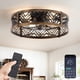 thumbnail image 1 of Ventilador de techo LEDIARY de 20 pulgadas Caged Light App Remote, negro y dorado, 1 of 9