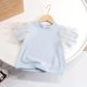 thumbnail image 1 of Camiseta de verano para niños, camisetas de manga corta para bebés y niñas, ropa de Color sólido con lazo de perlas, camisetas de algodón para niños, camiseta de 130cm Gao Jinjia LED, 1 of 2