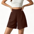thumbnail image 4 of cocolona Womens Summer Casual High Waist Chiffon Dress Shorts Breathable Elastic Waist Straight Wide Leg Beach Shorts, 4 of 4