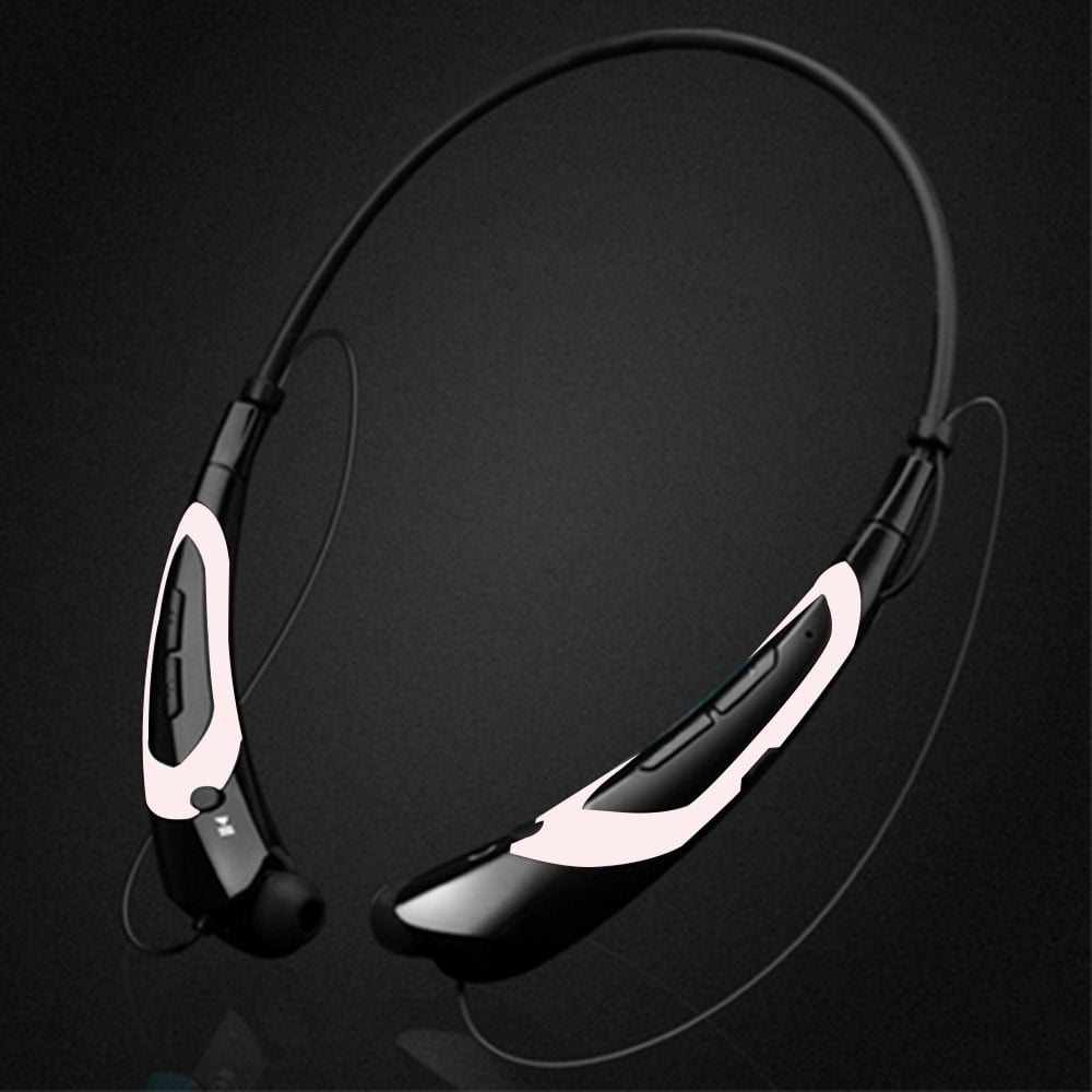 Doltech Bluetooth 5.0 Neckband Headphones Noise Cancelling Headset with Carrying Bag Retractable Earbuds Stereo Earphones with Mic Black Bluetooth Headphones 