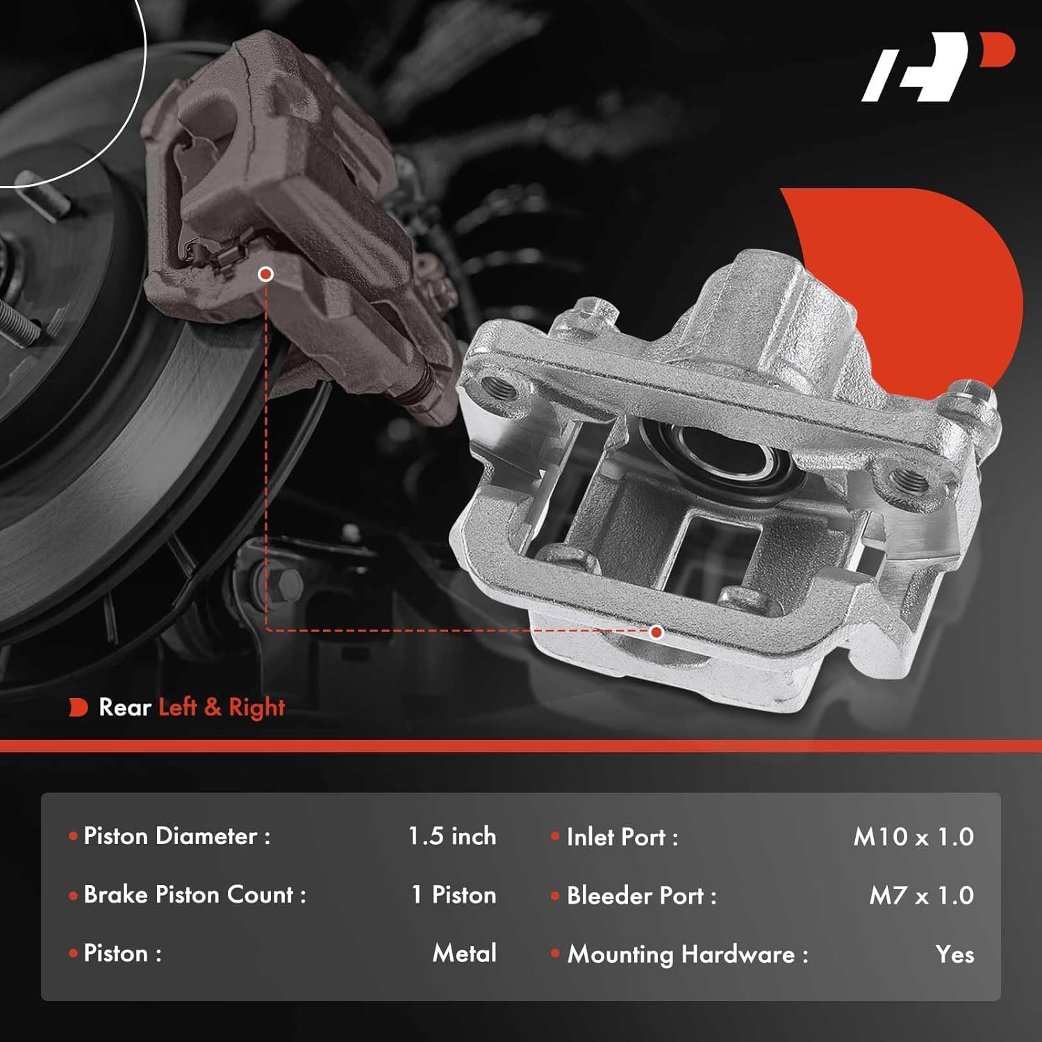 Front Right Brake Caliper For Chevy Trailblazer & GMC Envoy (2002-2005) W/ Bracket