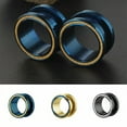 thumbnail image 2 of HOOUN 1PCS Stainless Steel Hollow Double Color Ear Expanders Jewlery Pirecing Plugs/-black-14mm, 2 of 9