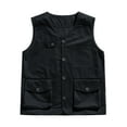 thumbnail image 2 of Blczomt Sleeveless T Shirts for Men Work Cotton Cargo Vest with Pockets Safari Outdoor Black Tank Top, 2 of 4