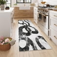 thumbnail image 2 of Hasoo 2' x 6' Black White Runner for Hallway Soft Abstract Geometric Line Area Rug Non Slip Stain Resistant Carpet, 2 of 6