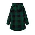 thumbnail image 3 of Ruyang Christmas Fleece Sweatshirts for Teen Girls Buffalo Plaid Fuzzy Pullover Hoodies Oversized Long Furry Hooded Coat, 3 of 6