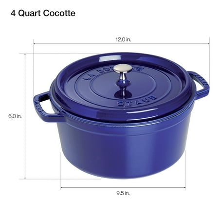Staub Cast Iron 4-qt Round Cocotte - Dark Blue - Dark Blue