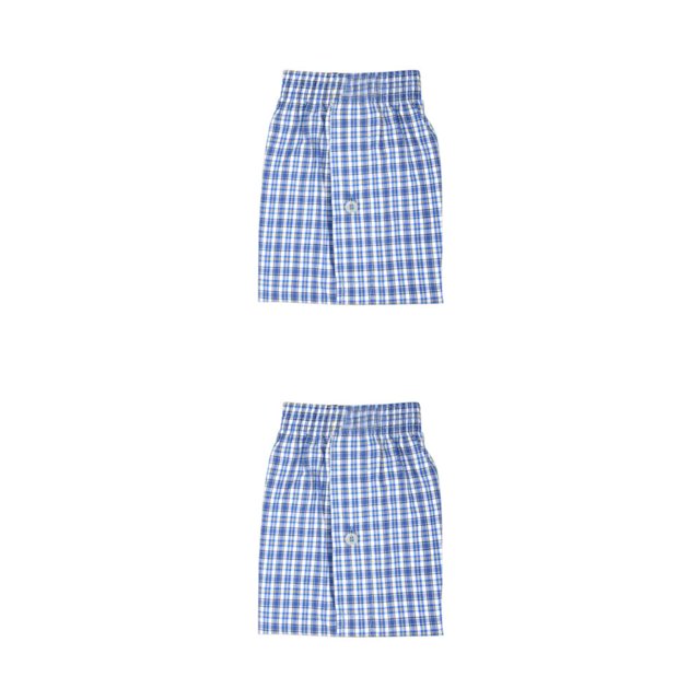 Jumpingount Ropa interior para hombre, bóxer tejido, pantalones cortos para hombre, ropa interior suelta, transpirable, flexible al tacto, azul medio XXL 2piezas