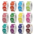 thumbnail image 1 of Etiquetas redondas de meses del año 1 pulgada 12 rollos DIY pegatinas circulares de codificación de colores 12 etiquetas de meses postales, 500 conteos/rollo, 1 of 7