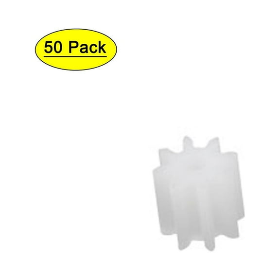 50pcs 8 Teeth 1.5mm Hole Dia Plastic Gear Wheel for Toy Car Motor Shaft