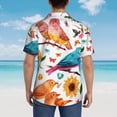 thumbnail image 6 of Bixox Men's Hawaiian Shirts Men's Flowers Birds And Butterflies Print Short-Sleeve Shirt-Medium, 6 of 8