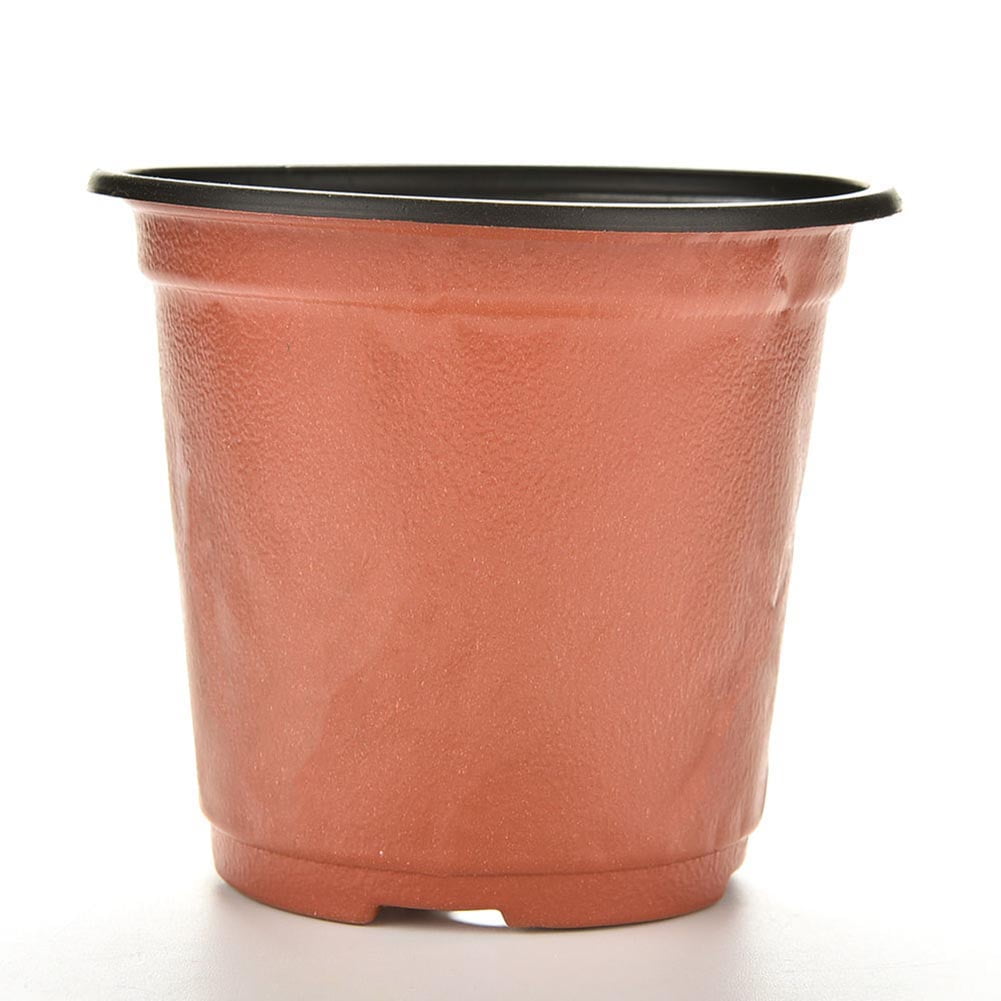 KQ_ 10x Small Plastic Round Flower Pot Terracotta Nursery Planter Home Decor DI 