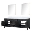 thumbnail image 3 of Laurel 84 in W Black Oak Double Bath Vanity, Carrara Marble Top, and 36 in Mirrors, 3 of 6