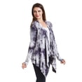 thumbnail image 3 of Made by Johnny Women's Off-Duty Open Front Tie Dye Cardigan S WHITE_BLACK, 3 of 6