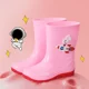 thumbnail image 2 of Botas de lluvia de astronauta para niños, zapatos de agua antideslizantes Unisex, botas para jugar en el agua al aire libre, zapatos negros de talla grande para niños pequeños, 2 of 5