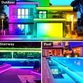 thumbnail image 7 of 200Ft Outdoor Waterproof LED Strip Lights,Music Sync RGB IP68 Led Lights with App and Remote Control,Color Changing Waterproof RGB Exterior Rope Self Adhesive Back,Balcony,Roof,Garden,Party, 7 of 7