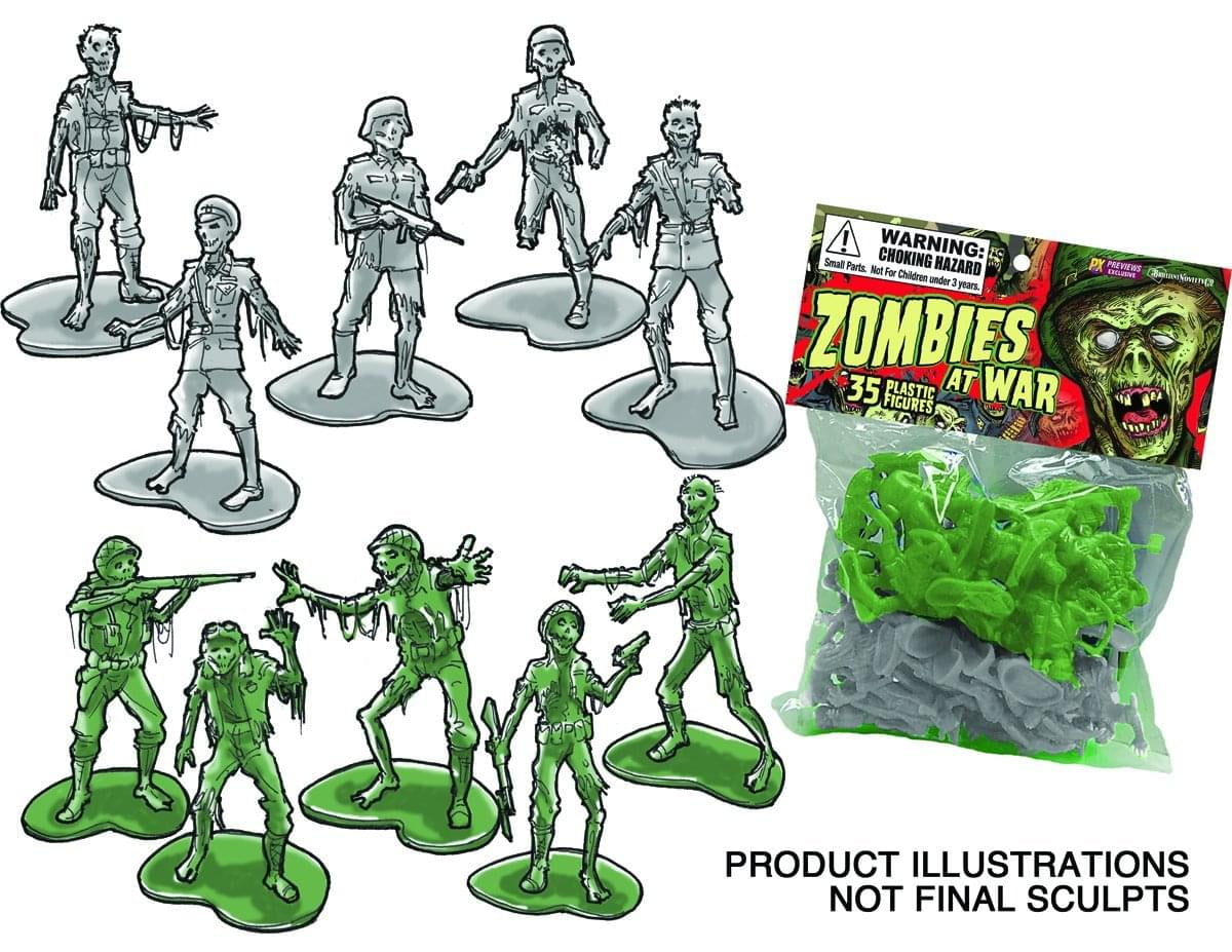 Zombies At War Army Men Bag Of 35 Plastic Figures