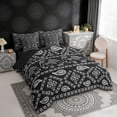 thumbnail image 3 of Erosebridal Bohemian Black Paisley Twin Bedding Sets, Hippie Elephant Bedding Comforter Set, Black Reversible 7pcs, 3 of 6