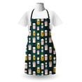 thumbnail image 3 of Scandinavian Apron, Nesting Dolls on a Dark Teal Background, Unisex Kitchen Bib with Adjustable Neck for Cooking Gardening, Adult Size, Teal Multicolor, by Ambesonne, 3 of 4
