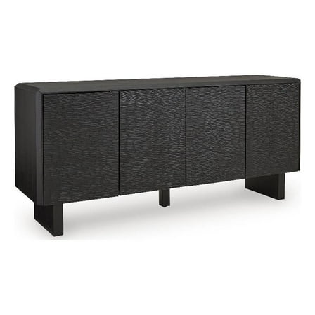 Bowery Hill Solid Wood Contemporary Black Finish Accent Cabinet