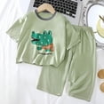 thumbnail image 2 of Girl Cotton Pajamas Set Long Sleeve Sleepwear Nightwear Soft Pjs Sets,6-12 Months 12-24 Months 2t 3t 4t 5t 6t 7t 8t 9t Children(Green,3-6 Months), 2 of 6