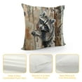 thumbnail image 4 of Autua Raccoon Theme Decorative Throw Pillow Cover for Home Couch Living Room Bed Sofa - Square Pillow Case 1PC 20x20in, 4 of 5