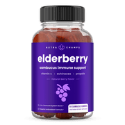 NutraChamps Elderberry Gummies | Sambucus Elderberry Gummies for Adults & Kids | Vitamin C, Propolis & Echinacea | Max Strength Immune Support Gummies | Natural Berry Flavor | 60 Gummies