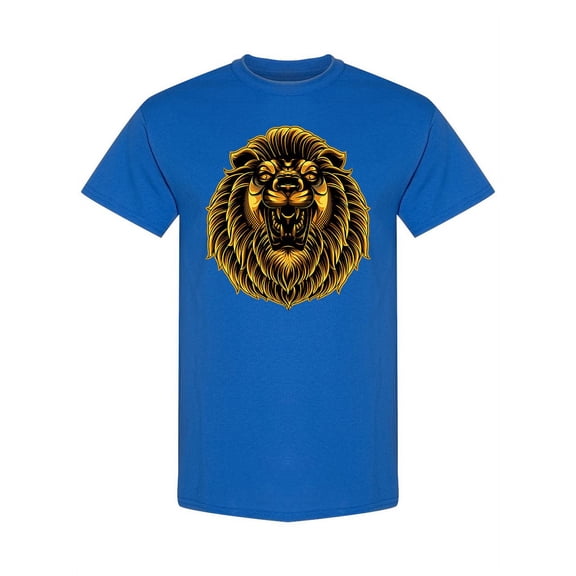 Lion Head  Graphic T-Shirt Men -Image by Shutterstock, Male 3X-Large