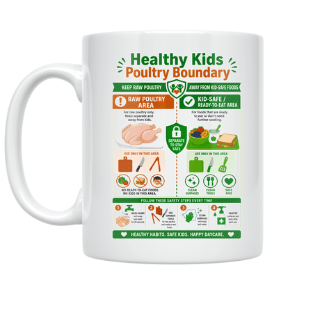Healthy Kids Poultry Boundary - Health-Conscious Parents - 11 oz Ceramic Coffee Mug