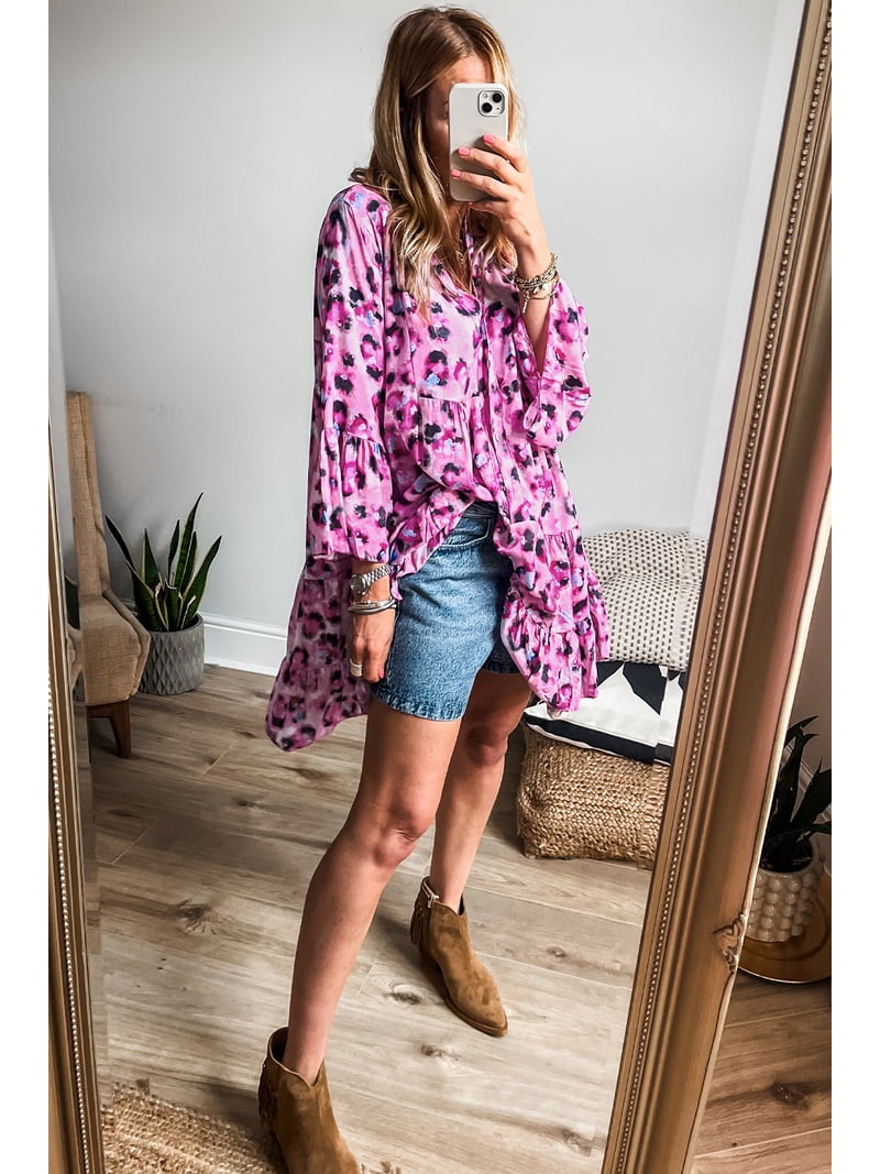Stylish and Flirty A-Line Mini Dress in Rose Leopard Print - Perfect for  Spring | [ZhiHiMeRi] | (US 12-14)L - Walmart.com