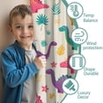 thumbnail image 3 of Blackout Kids Curtains,Colorful Dinosaur and Tropical Pattern Childrens Insulated Curtains Set Of 2,Bedroom Essentials,Toddler Room Decor 52"x63", 3 of 5