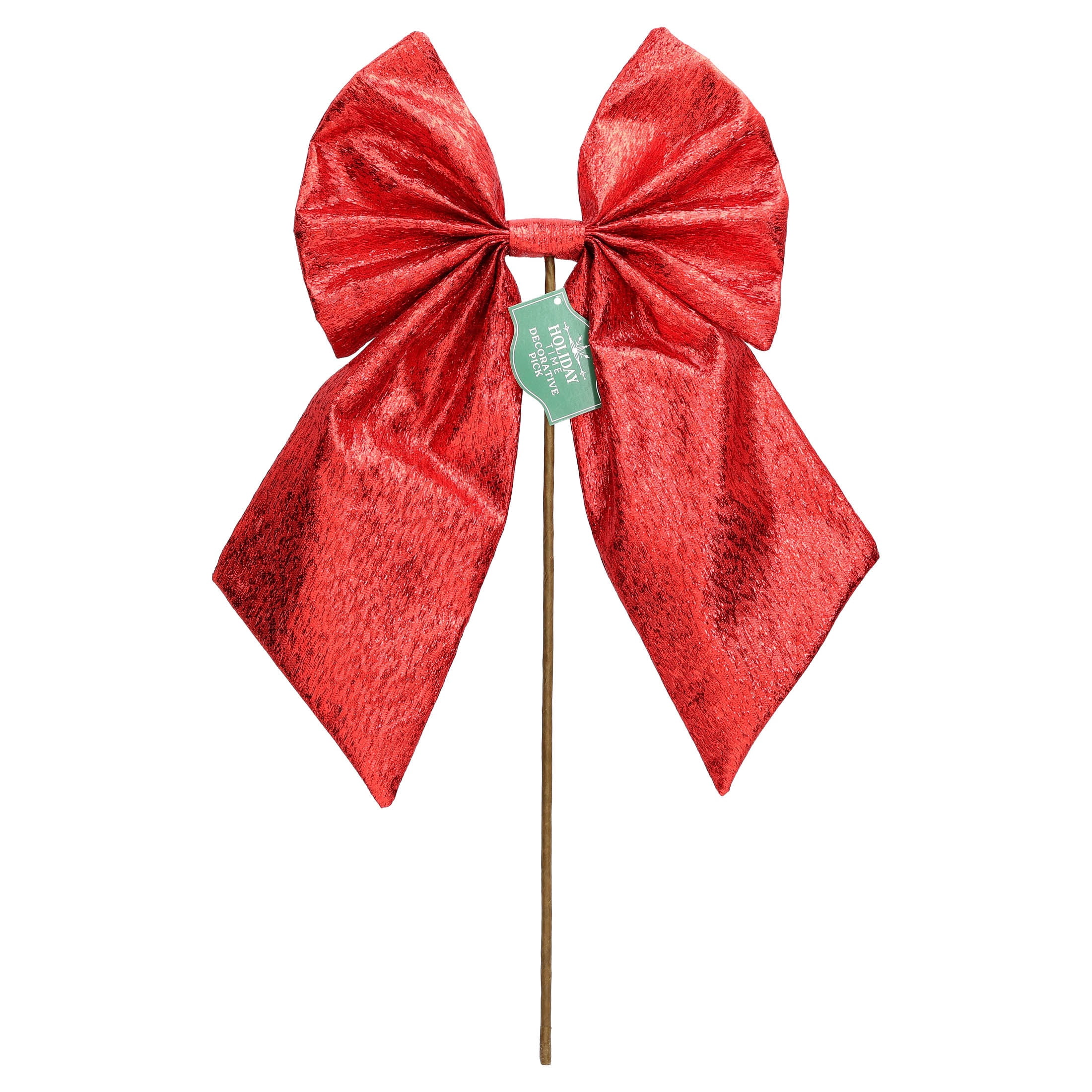 Red Bow Decorative Christmas Pick, 19", by Holiday Time