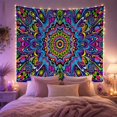 thumbnail image 2 of Moon Stars Radial with Complex Mandala Jagged Layered, Mystical Fantasy for Space Lovers, Galaxy Room Decor, Graduation Gift, Tapestry Wall Hanging for Bedroom and Dorm, 2 of 7