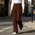 thumbnail image 6 of Zormilly Dress Pants Women High Waisted Business Casual Wide Leg Trousers with Pockets Side Slit Office Dressy Loose Pants, S-2XL, 6 of 8
