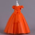 thumbnail image 1 of Falda infantil Vestido de princesa infantil Vestido de niña con flores rosas Falda larga con lazo, 1 of 6