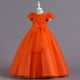thumbnail image 1 of Falda infantil Vestido de princesa infantil Vestido de niña con flores rosas Falda larga con lazo, 1 of 6