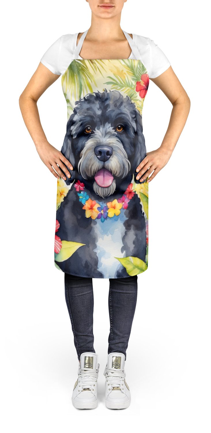 Portuguese Water Dog Luau Apron 27 in x 30 in