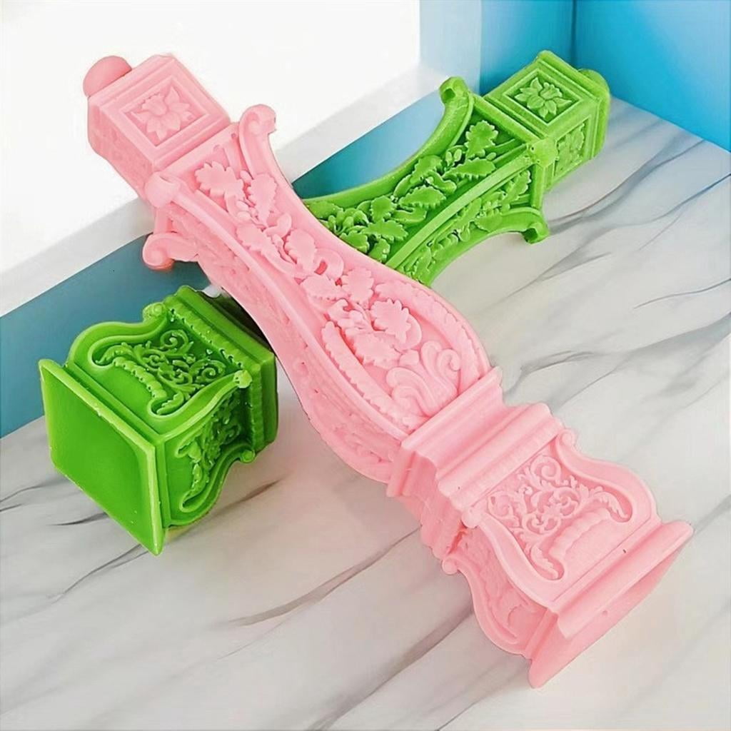 Silicone Mould Roman Column Candle Mold Relief Flower Soap Plaster Making Chocolate Mold for DIYs Enthusiasts Handmade