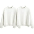 thumbnail image 1 of Two Piece Solid Color Fleece Lined For Women Loose And Thick Baseball With Small High Collar For Autumn And Winter., 1 of 8